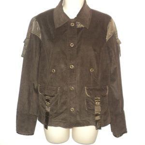 Terra Nostra Sz 8 Jacket Brown Fine Wale Corduroy